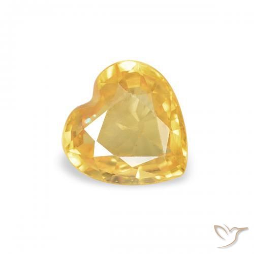 Saphir Doré moyen naturelle Cœur, 0.39 ct, VVS-VS
