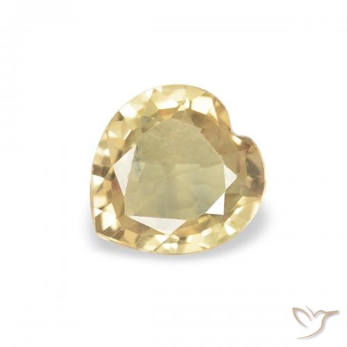 0.37ct Naturel Doré Saphir, Cœur, VVS-VS