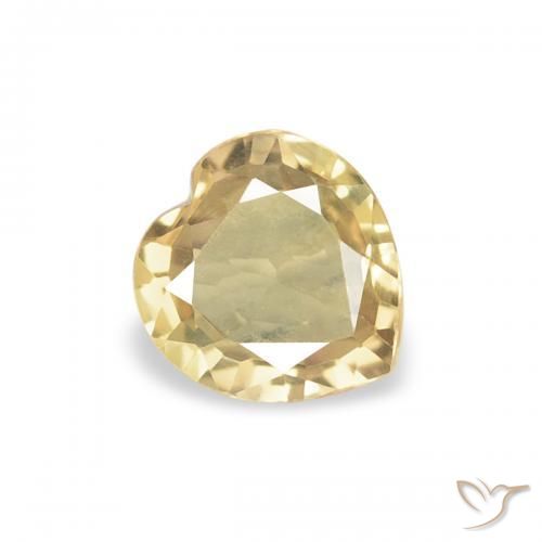 Saphir Doré naturelle Cœur, 0.37 ct, VVS-VS