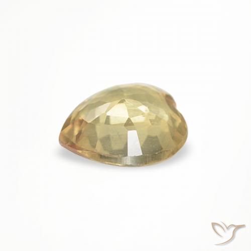 Saphir Doré naturelle Cœur, 0.37 ct, VVS-VS