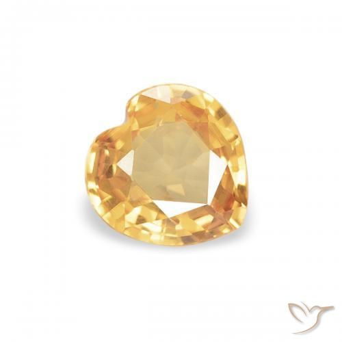 0.33ct Naturel Orange-or léger Saphir, Cœur, VVS-VS, Photo A
