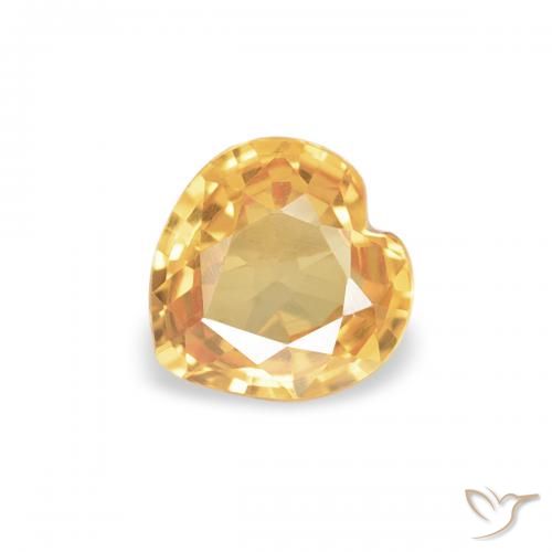 Saphir Orange-or léger naturelle Cœur, 0.33 ct, VVS-VS