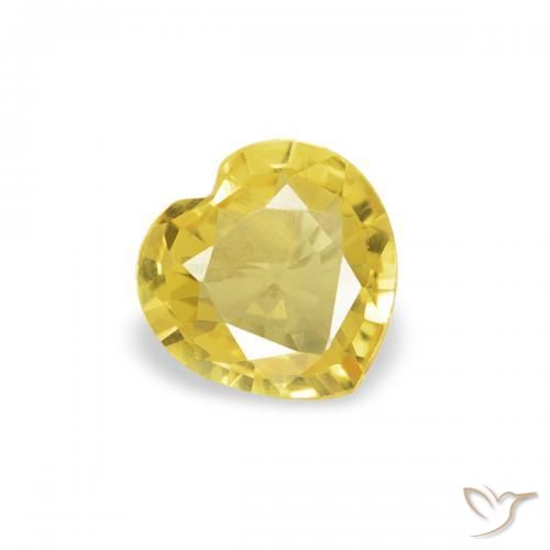 Saphir Jaune moyen naturelle Cœur, 0.32 ct, VVS-VS