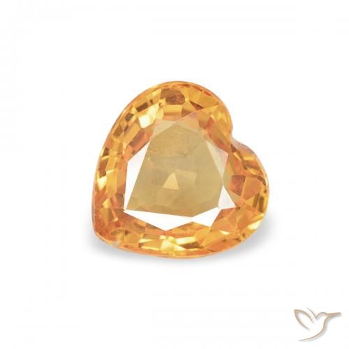 0.45ct Naturel Orange moyen Saphir, Cœur, VVS-VS