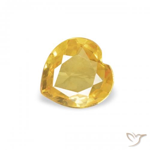 0.33ct Naturel Doré Saphir, Cœur, VVS-VS