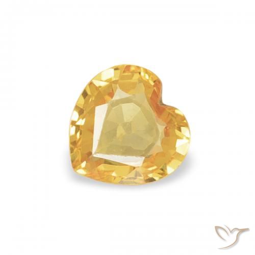 0.33ct Naturel Orange doré profond Saphir, Cœur, VVS-VS