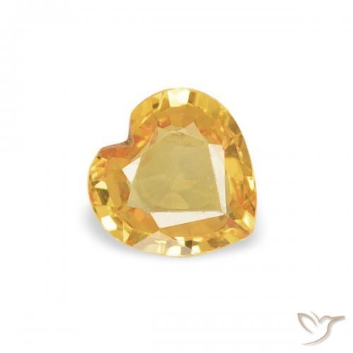 Saphir Orange doré profond naturelle Cœur, 0.33 ct, VVS-VS