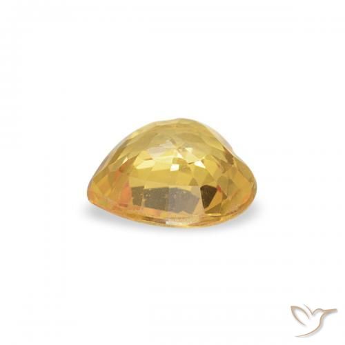 Saphir Orange doré profond naturelle Cœur, 0.33 ct, VVS-VS