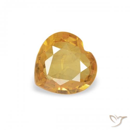 0.34ct Naturel Medium Light-Golden Saphir, Cœur, VVS-VS