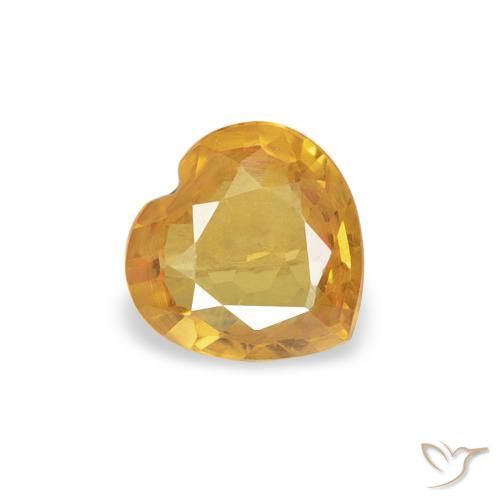Saphir Medium Light-Golden naturelle Cœur, 0.34 ct, VVS-VS