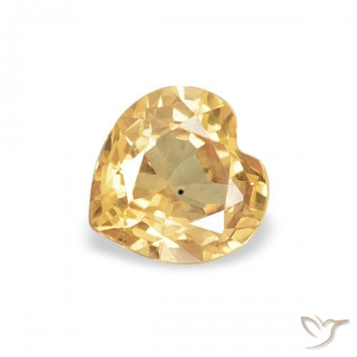 0.45ct Naturel Doré Saphir, Cœur, VVS-VS