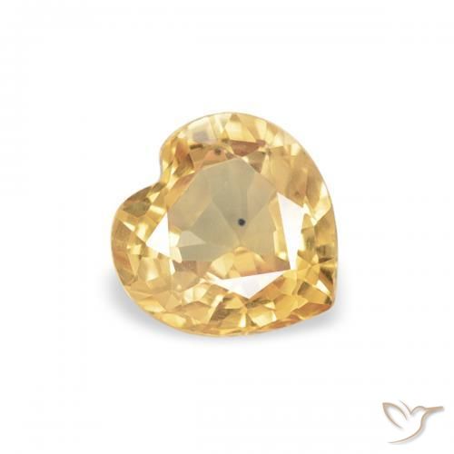 Saphir Doré naturelle Cœur, 0.45 ct, VVS-VS