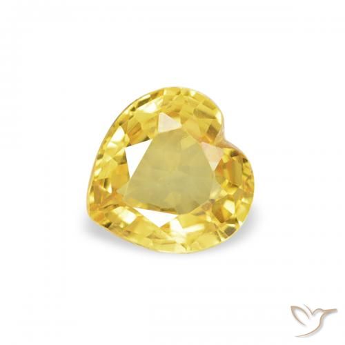 0.35ct Naturel Doré Saphir, Cœur, VVS-VS