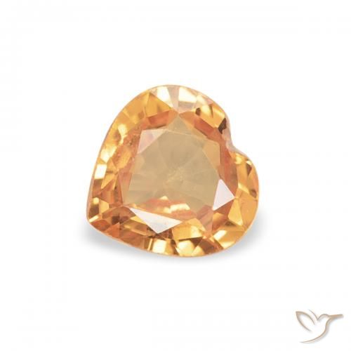 0.37ct Naturel Orange moyen Saphir, Cœur, VVS-VS