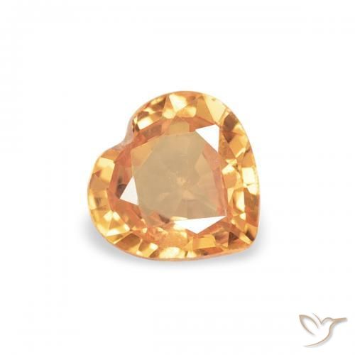 Saphir Orange moyen naturelle Cœur, 0.37 ct, VVS-VS
