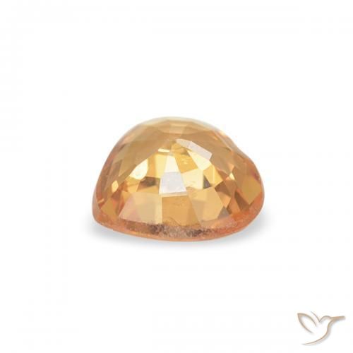 Saphir Orange moyen naturelle Cœur, 0.37 ct, VVS-VS
