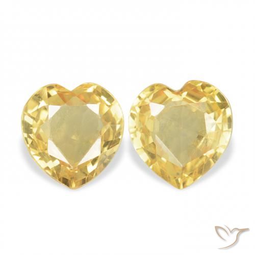 0.73ctw Naturel Doré moyen Saphir, Cœur, VS