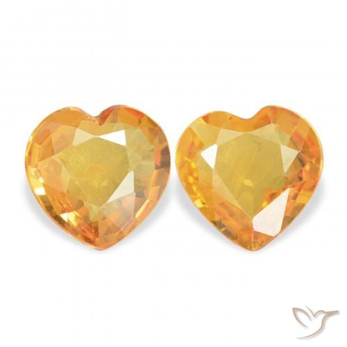 0.61ctw Naturel Orange-or Saphir, Cœur, VVS-VS