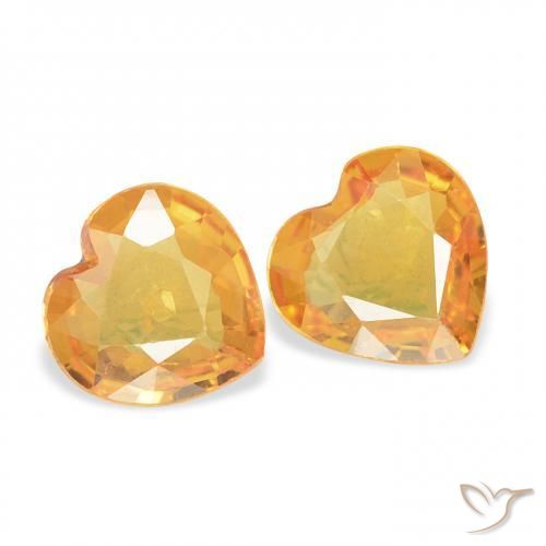 Shop natural 0.61ct Orange-or Saphir gems, Cœur, from Mozambique at GemSelect. In stock, global shipping!