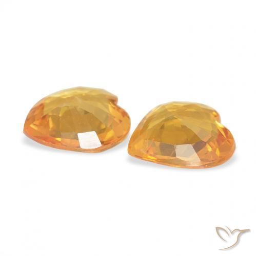 Shop natural 0.61ct Orange-or Saphir gems, Cœur, from Mozambique at GemSelect. In stock, global shipping!