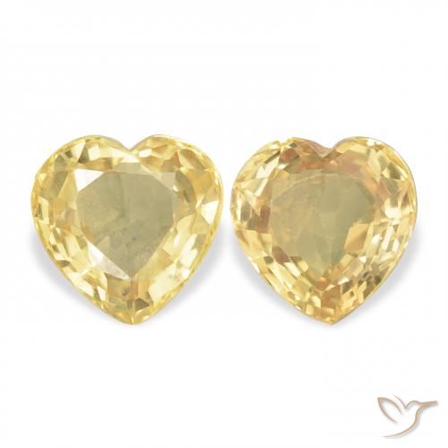 0.92ctw Naturel Doré Saphir, Cœur, VVS-VS