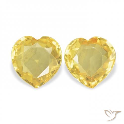 0.77ctw Naturel Orange Doré Saphir, Cœur, VVS-VS