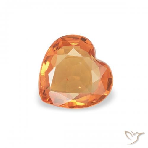 0.36ct Naturel Orange rougeâtre Saphir, Cœur, VVS-VS
