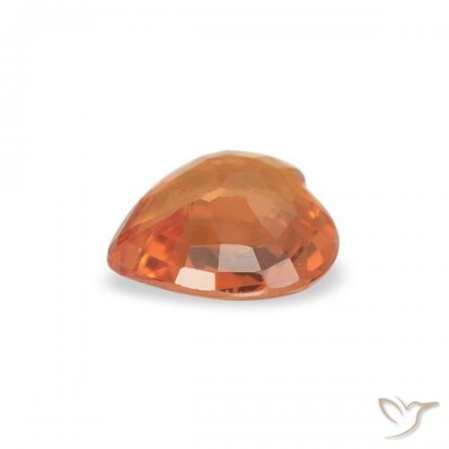 Saphir Orange rougeâtre naturelle Cœur, 0.36 ct, VVS-VS