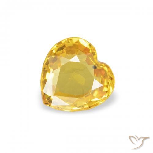 0.36ct Naturel Orange Doré Saphir, Cœur, VVS-VS