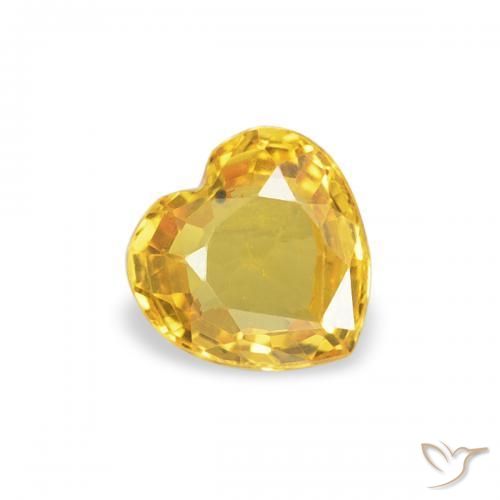 Saphir Orange Doré naturelle Cœur, 0.36 ct, VVS-VS