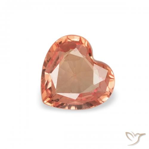 0.36ct Naturel Orange moyen Saphir, Cœur, VVS-VS
