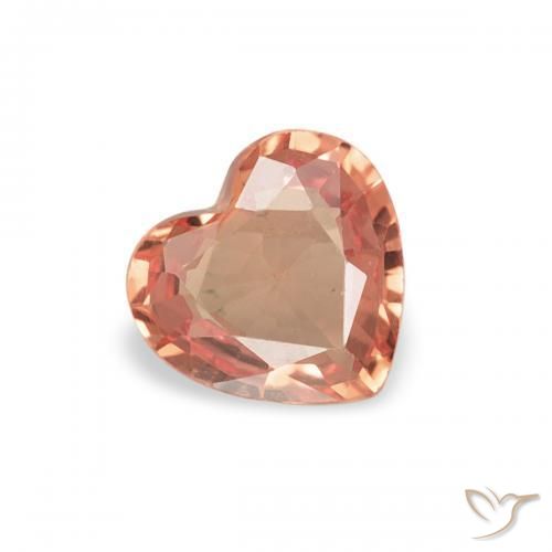 Saphir Orange moyen naturelle Cœur, 0.36 ct, VVS-VS