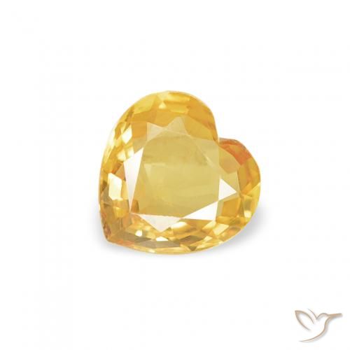0.35ct Naturel Doré Saphir, Cœur, VVS-VS