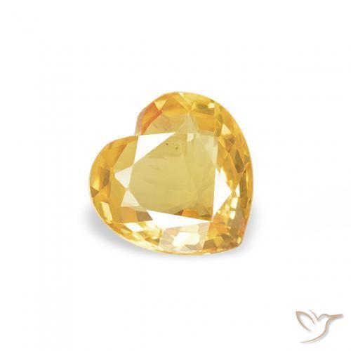 Saphir Doré naturelle Cœur, 0.35 ct, VVS-VS