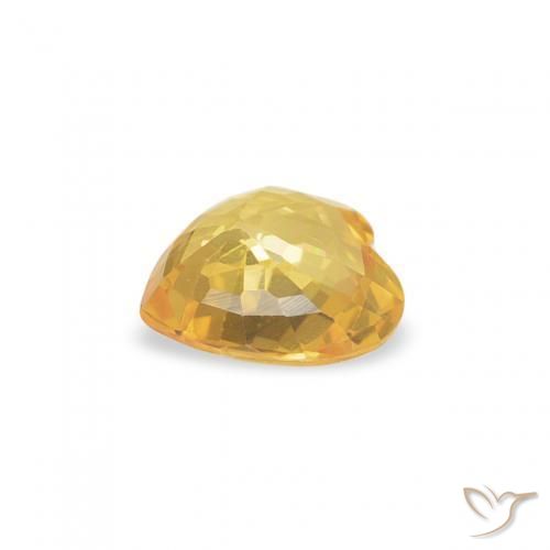 Saphir Doré naturelle Cœur, 0.35 ct, VVS-VS