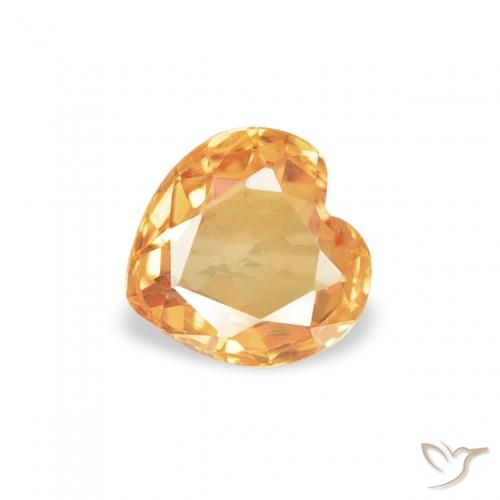 0.42ct Naturel Orange moyen Saphir, Cœur, VVS-VS