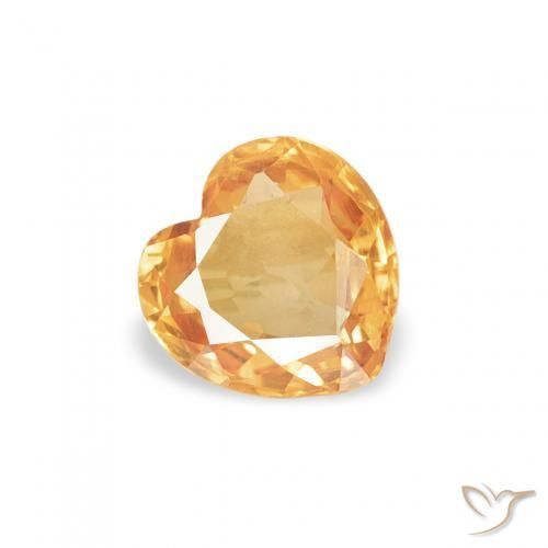 Saphir Orange moyen naturelle Cœur, 0.42 ct, VVS-VS