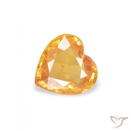 0.40ct Naturel Orange-or Saphir, Cœur, VVS-VS