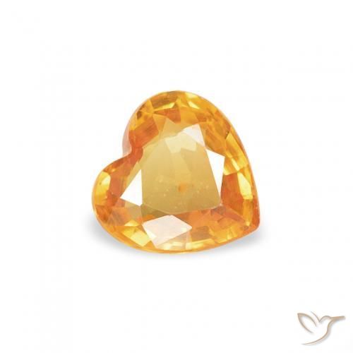 Saphir Orange-or naturelle Cœur, 0.40 ct, VVS-VS
