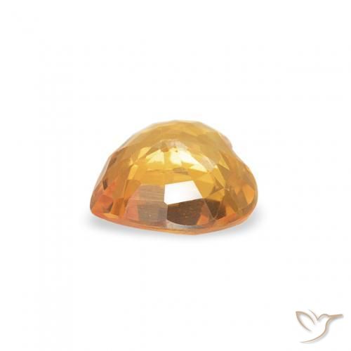 Saphir Orange-or naturelle Cœur, 0.40 ct, VVS-VS
