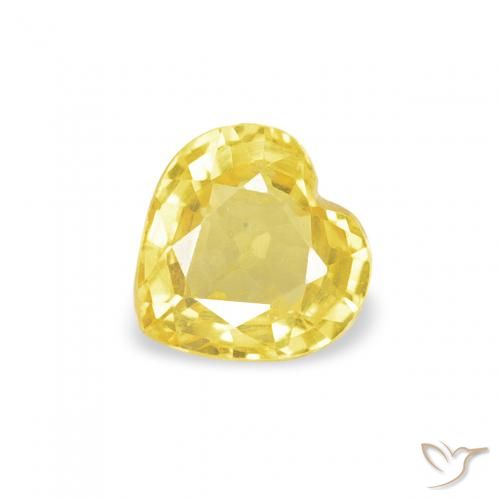 0.42ct Naturel Jaune moyen Saphir, Cœur, VVS-VS