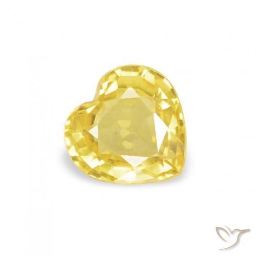 Saphir Jaune moyen naturelle Cœur, 0.42 ct, VVS-VS