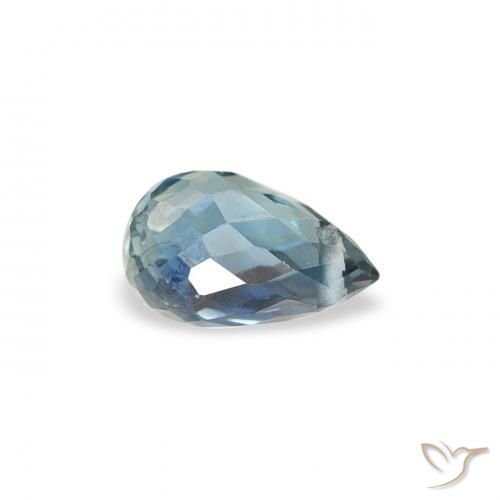 Saphir Sarcelle naturelle Briolette, 0.46 ct, VS