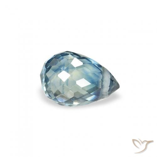 Saphir Sarcelle naturelle Briolette, 0.44 ct, VS