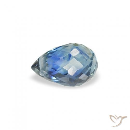 Saphir Sarcelle naturelle Briolette, 0.44 ct, VS