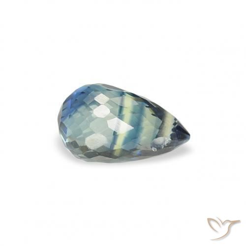 Saphir Sarcelle naturelle Briolette, 0.54 ct, VS