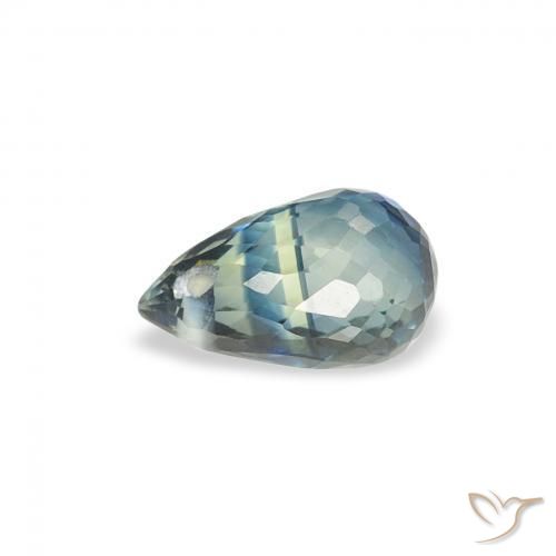 Saphir Sarcelle naturelle Briolette, 0.54 ct, VS