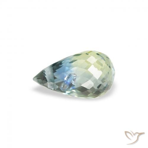 Saphir Sarcelle naturelle Briolette, 0.59 ct, VS