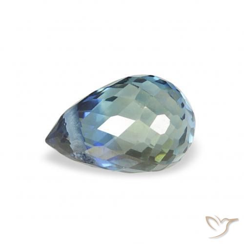 Saphir Sarcelle naturelle Briolette, 0.57 ct, VS
