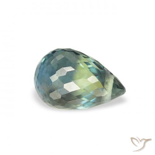 Saphir Bleu vert naturelle Briolette, 0.84 ct, VS